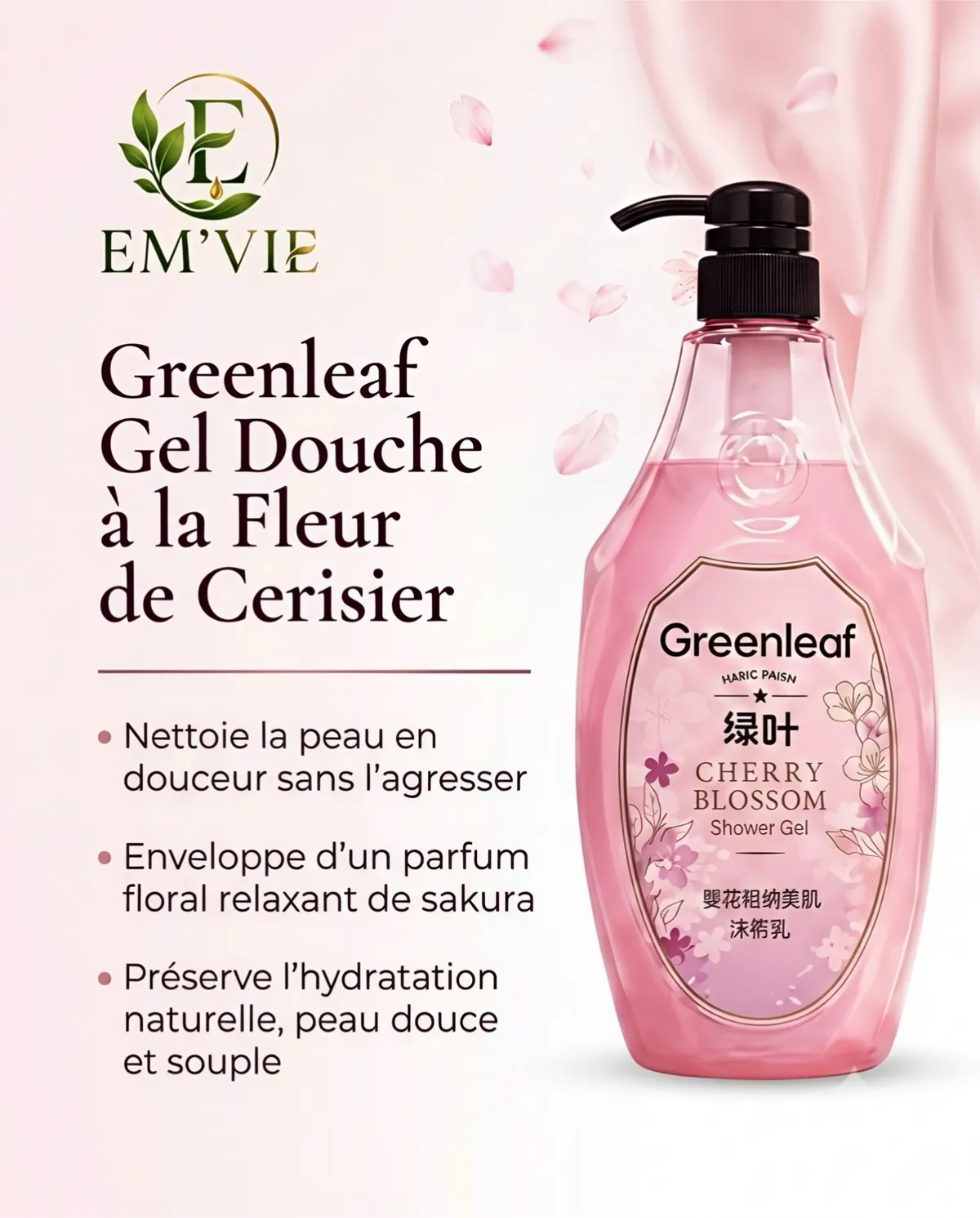 Greenleaf Gel Douche à la Fleur de Cerisier