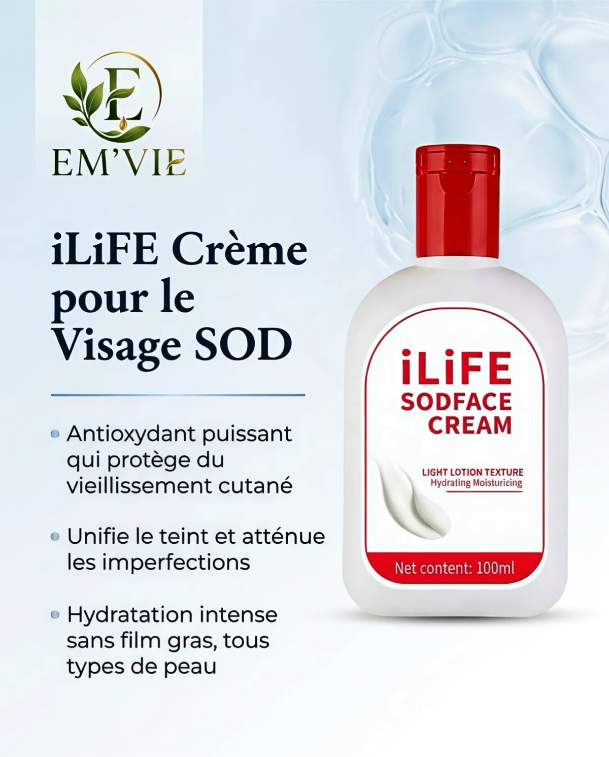 iLiFE Crème pour le Visage SOD