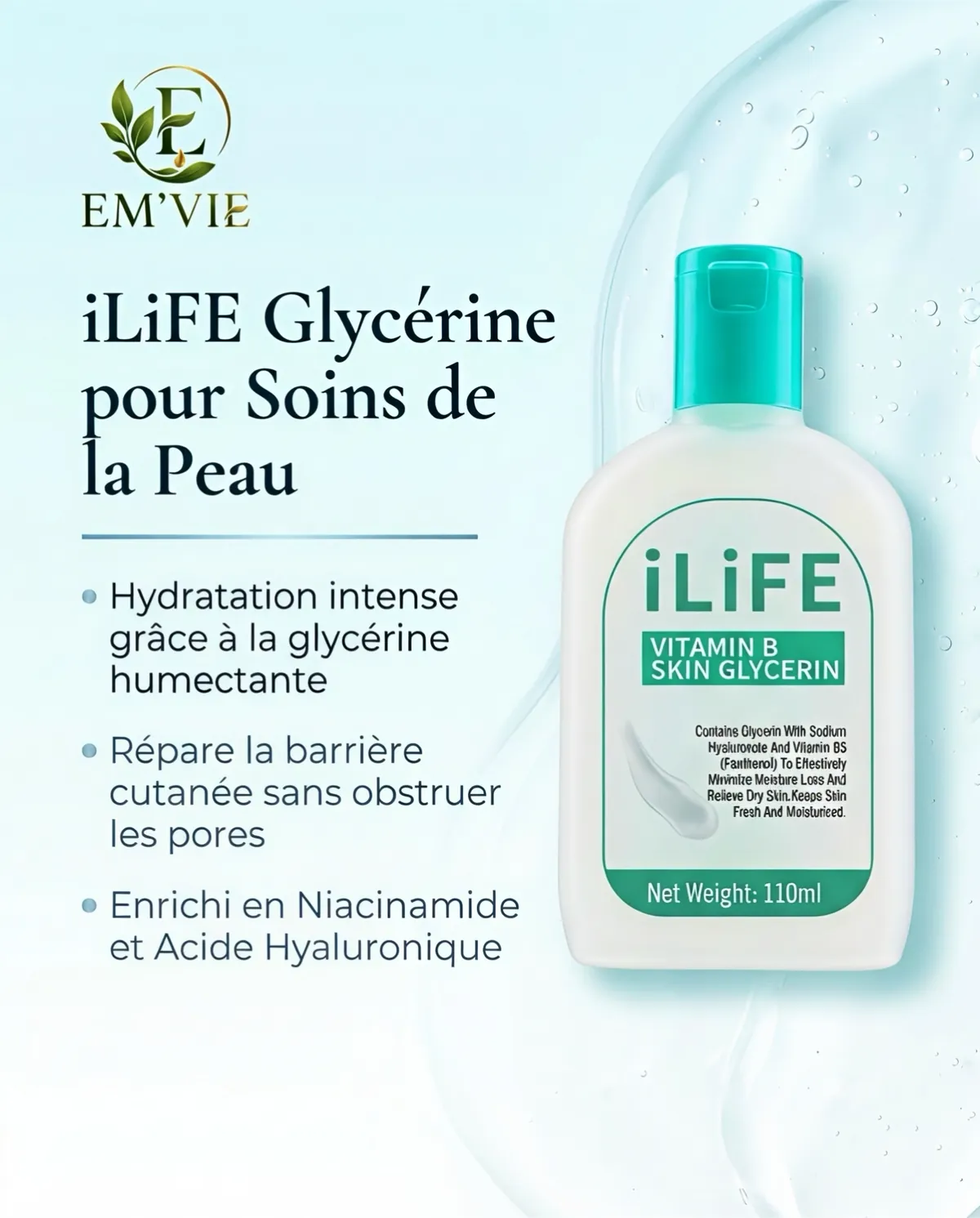 iLiFE Glycérine pour Soins de la Peau