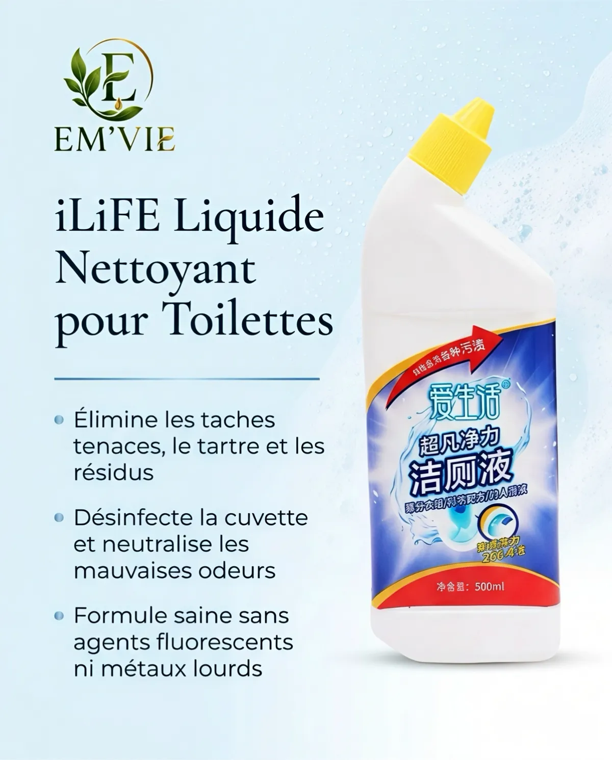 iLiFE Liquide Nettoyant pour Toilettes