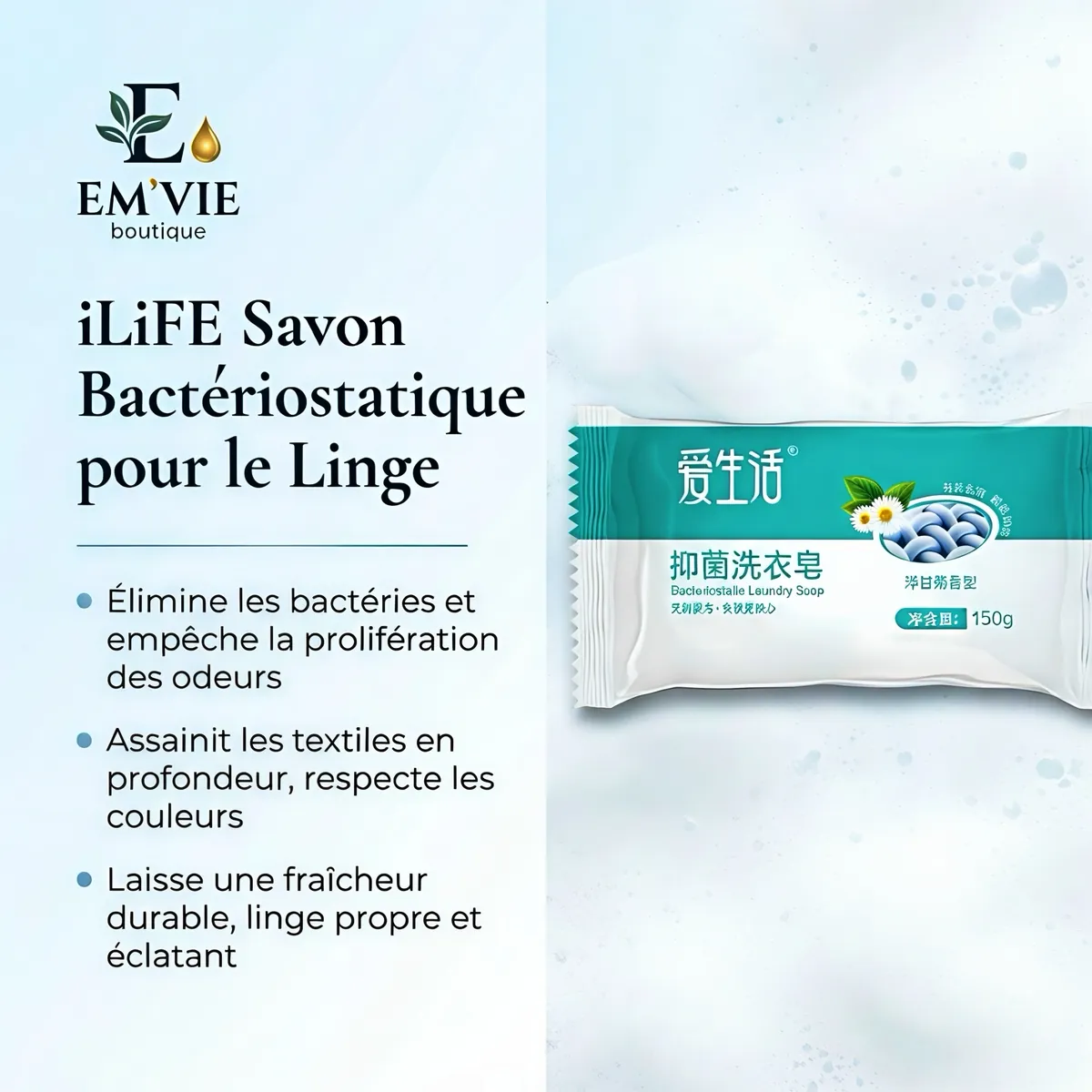 iLiFE Savon Bactériostatique pour le Linge