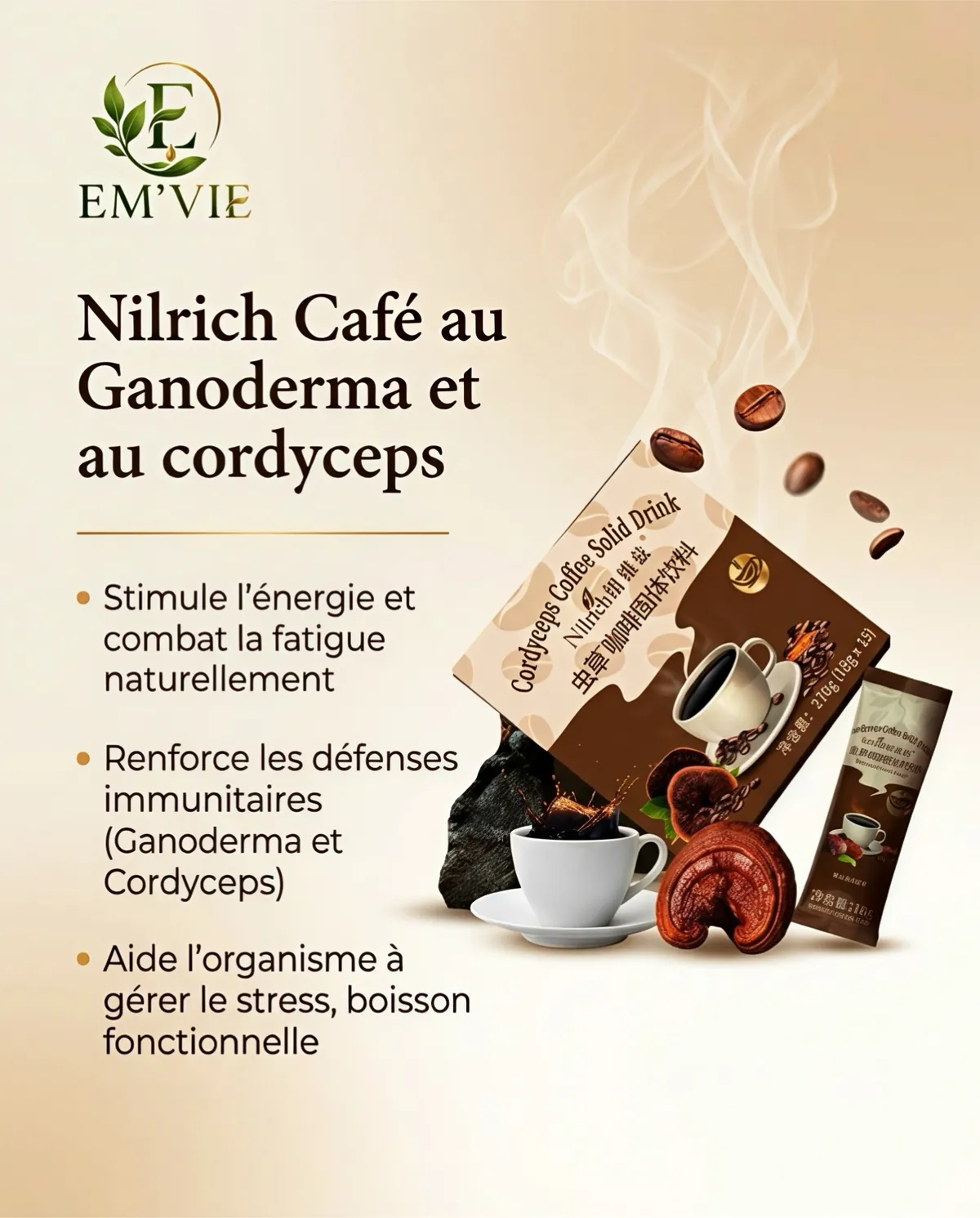 Nilrich Café au Ganoderma et au cordyceps