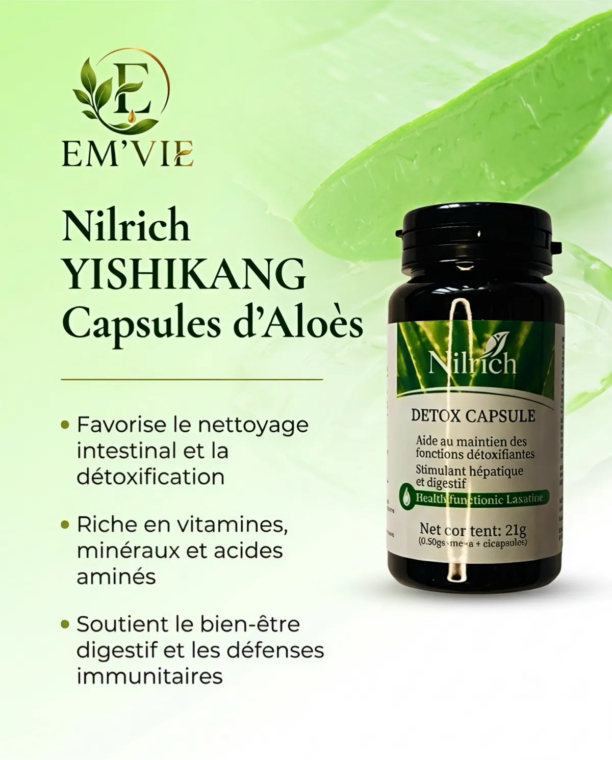 Nilrich YISHIKANG Capsules d'Aloès